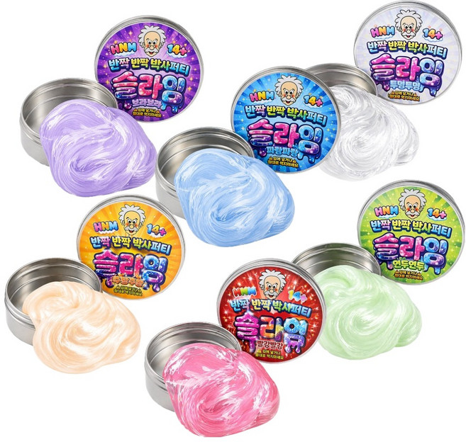 Toyto 亮晶晶博士黏土史萊姆, 混合顏色, 62g, 6個