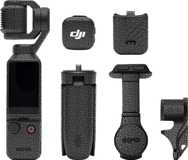 JJC DJI 오즈모 포켓 4 스킨 크리에이터 콤보 보호 필름 레더 블랙, 1개, SS-OSP4LT