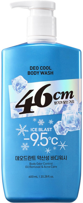 46센티미터 체취솔루션 약산성 데오드란트 아이스 블라스트 쿨링 바디워시, 1개, 600ml