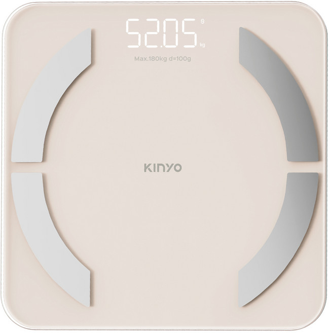 Kinyo LED家用藍牙體脂計, MT 奶茶色, 1個, DS6599