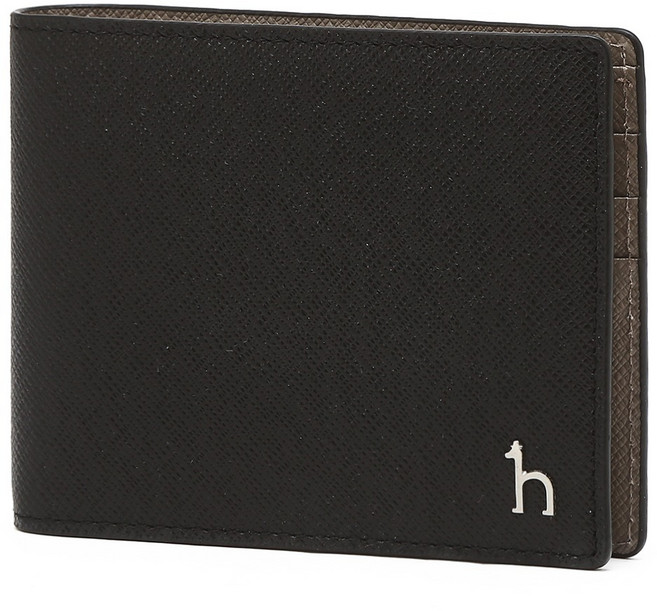 HAZZYS 基本款 Saffiano牛皮鈔票夾 HJWA6E908BK