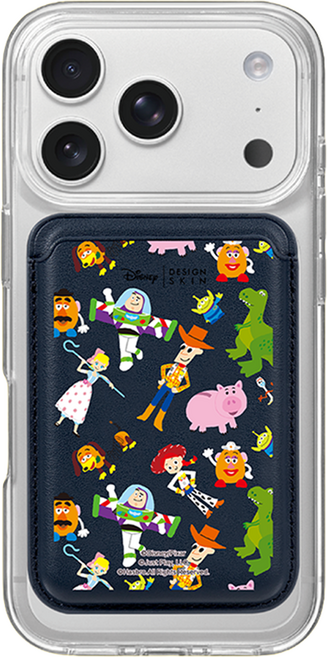 DESIGNSKIN 토이스토리 네이비 맥세이프 레더 포켓, 토이스토리 스케치 믹스, 1개