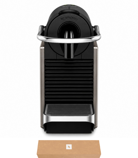 NESPRESSO Pixie 膠囊 咖啡機 19 Bar 高壓萃取 附7顆咖啡膠囊 極致鈦 C62