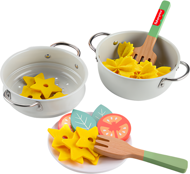 fisher-price 費雪 木製義大利麵鍋廚組, 混和顏色, 1套