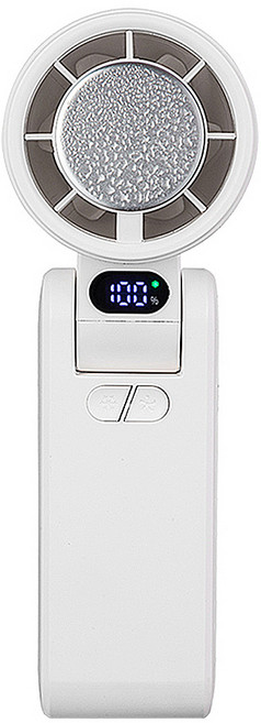 CYKE 超高速渦輪手持風扇/LED數顯冰敷桌面隨身小電扇, 白色, CYKE-650