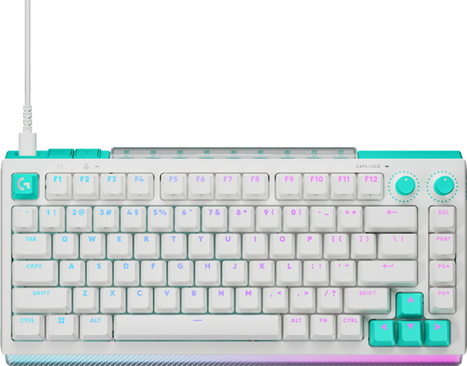 로지텍 유선 로지텍G G512 X 75 래피드 트리거 게이밍 텐키리스 키보드, 화이트, 920-013967, 적축