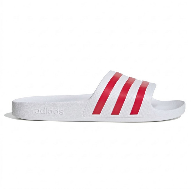 adidas 愛迪達 ADILETTE AQUA 運動拖鞋 HQ2444, 白紅色, 27.5cm