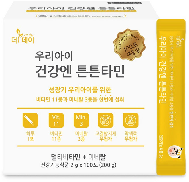더데이 우리아이 건강엔 튼튼타민 대용량 멀티비타민 100p, 100회분, 1개