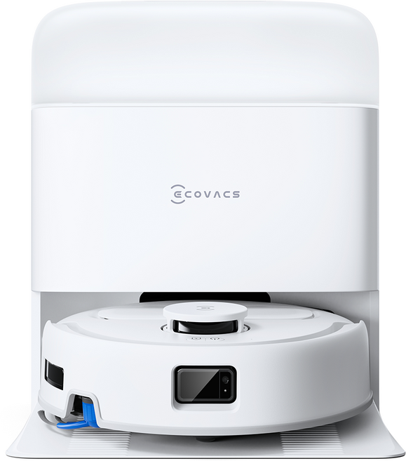 ECOVACS 科沃斯 全台首款光彩全能掃拖機器人 超窄小任意穿梭/全能基站/毛髮不纏/更安靜, 白色, DEEBOT mini 2