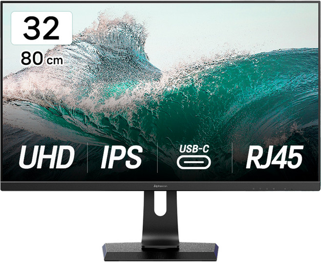 알파스캔 4K UHD 3225UC IPS USB C 도킹 허브 멀티스탠드 무결점 모니터, 80cm, 3225UCH100