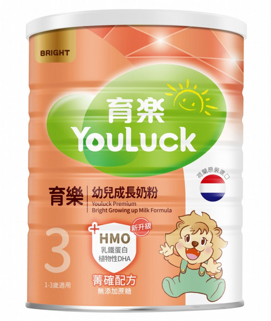 YouLuck 育樂 幼兒成長奶粉 BRIGHT 菁確配方 1~3歲, 800g, 1個