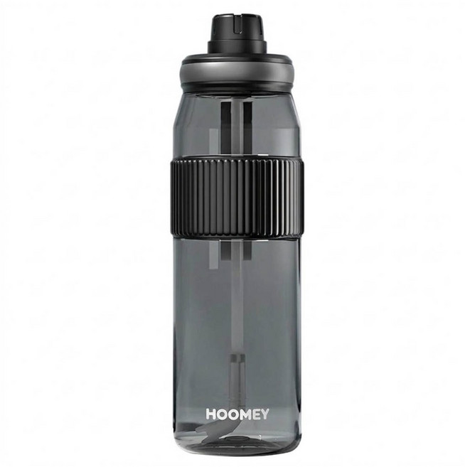 HOOMEY 雙飲吸管tritan大容量隨身騎行戶外手提運動水壺, 午夜黑, 1個, 1L