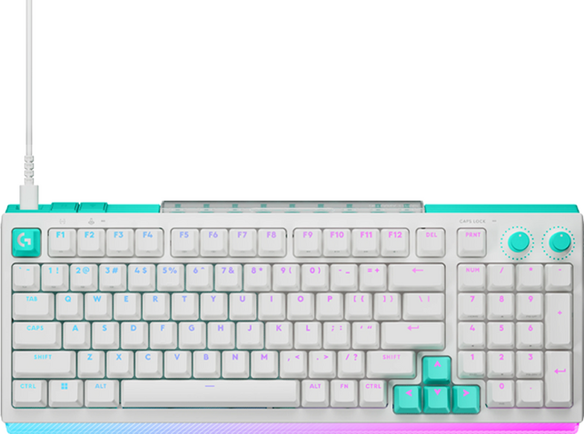 로지텍 G512 X 98 래피드 트리거 유선 게이밍 키보드, 화이트, 920-014014, 갈축