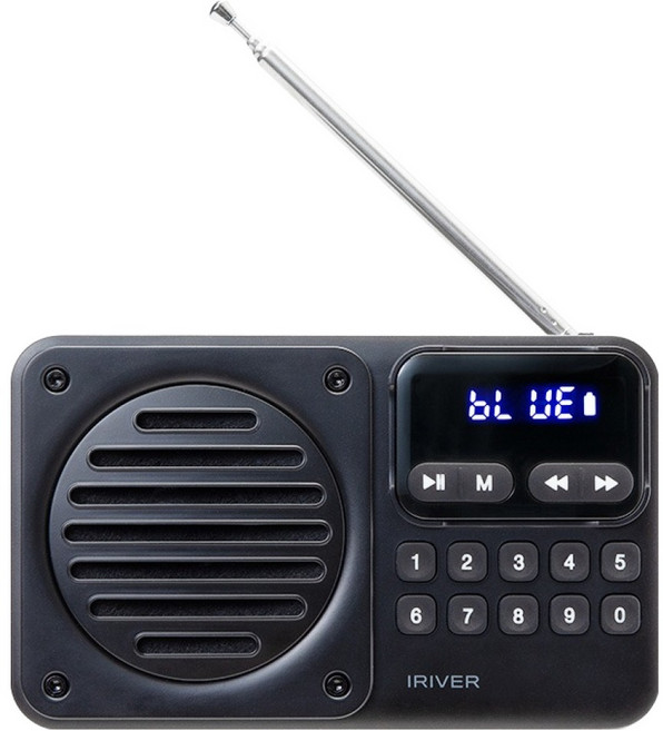 2025년 8월출시 신제품 휴대용 라디오 스피커 아이리버 IRS-C101 블루투스 MP3플레이어 FM라디오 배터리내장, 다크그레이
