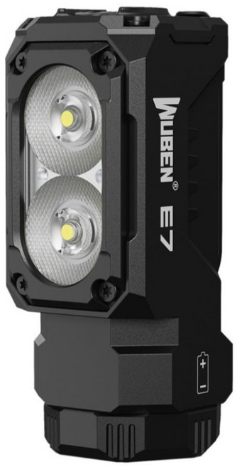 Wuben E7 1800流明 132米 輕便小巧工作燈 泛光 尾部磁吸 中白光, 黑色, 1個