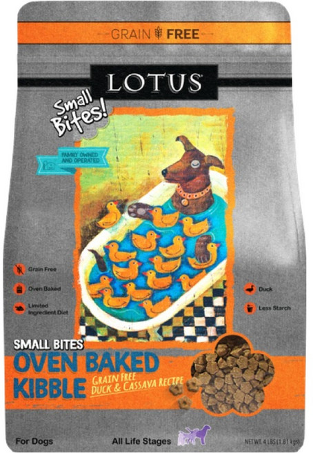 LOTUS 도그 오븐베이크 그레인 프리 LID 사료, 1.81kg, 1개, 오리 + 카사바