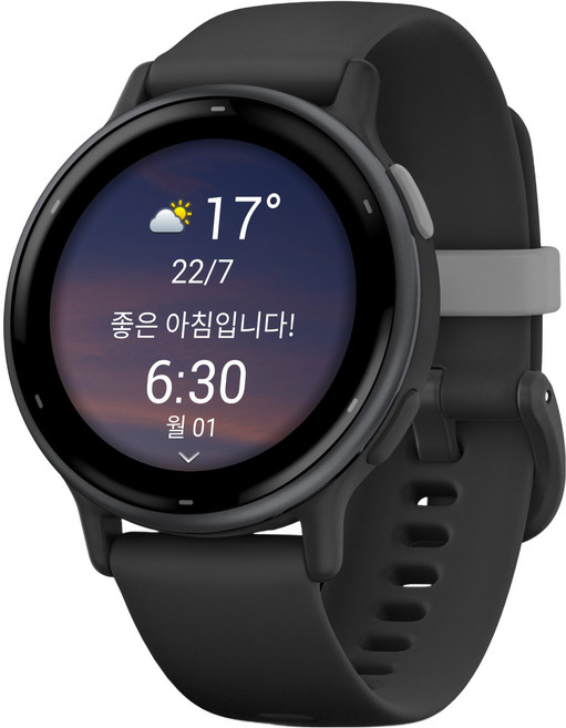 가민 비보액티브 5 스마트워치, 블랙, 42.2mm, GPS + 블루투스