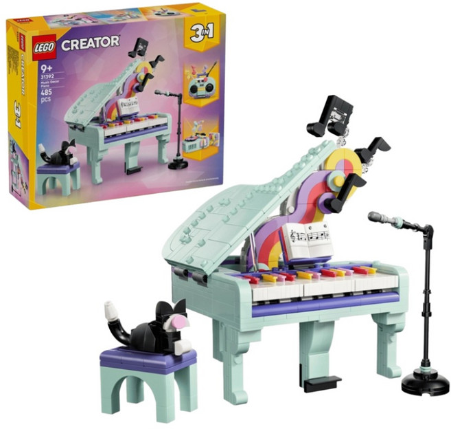 LEGO 31392 創意3合1系列 音樂裝飾鋼琴與貓咪 Music Decor Piano with Cat, 1個