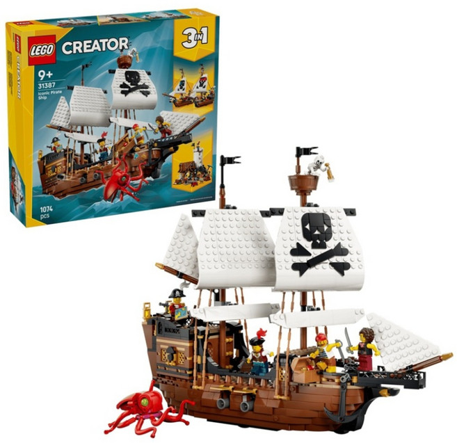 LEGO 31387 創意3合1系列 經典海盜船 Iconic Pirate Ship, 1套