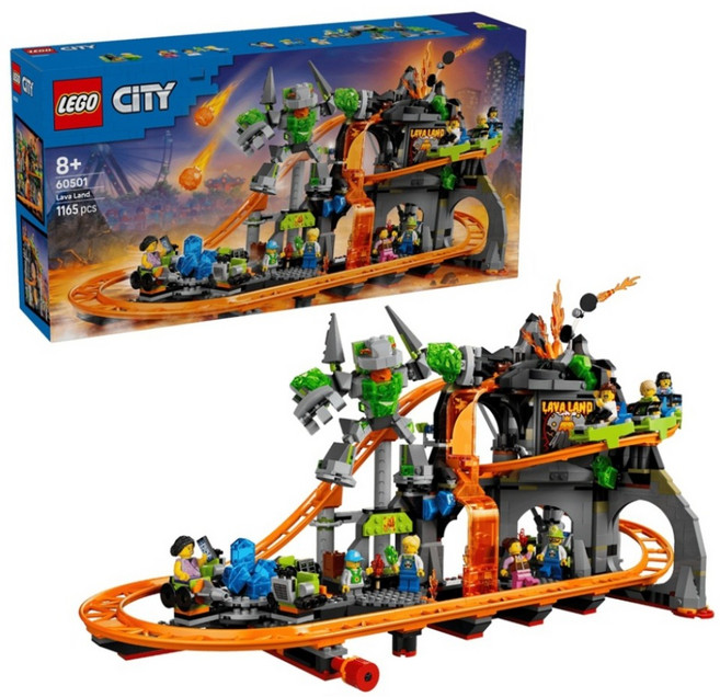LEGO 60501 城市系列 熔岩國度雲霄飛車樂園 Lava Land Roller Coaster Park, 1個