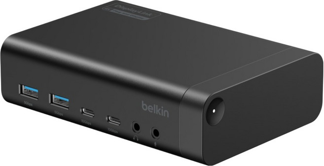 벨킨 connect USB-C 14 in 1 10Gbps 4K 60Hz DisplayLink 100W PD 듀얼 디스플레이 독 INC025qcBK, 블랙, 1개