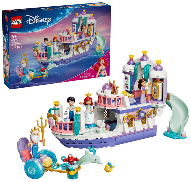 LEGO 迪士尼系列 愛麗兒的皇家婚禮船 Ariel's Royal Wedding Boat 43299, 1個
