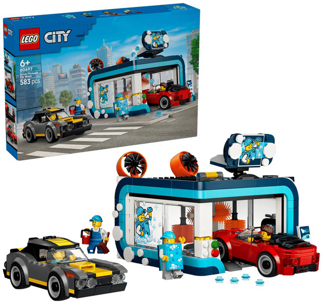 LEGO 城市系列 隧道式洗車場 Drive Through Car Wash 60497, 1個