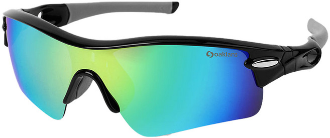 Oaklans 偏光變色防紫外線運動太陽眼鏡 GT300, 1個, C3 黑色(鏡框) + 藍金鏡面(鏡片)