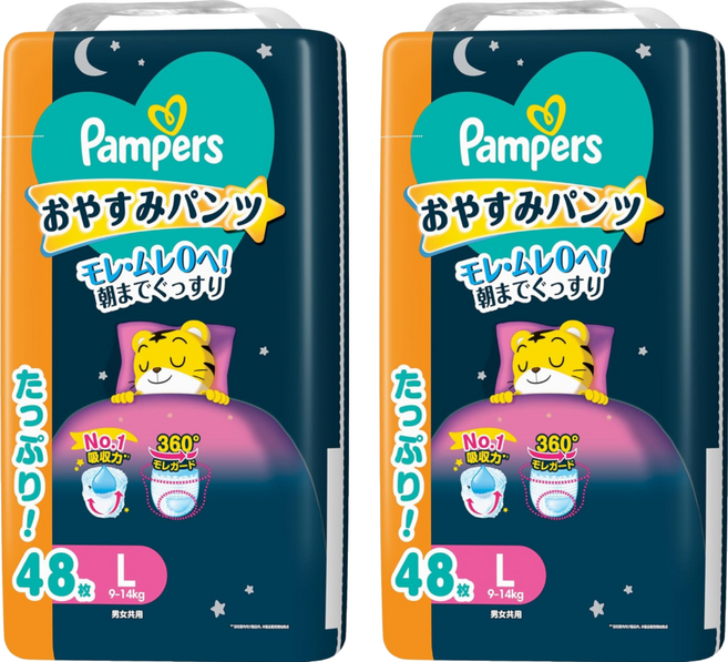 Pampers 幫寶適 日本境內版 極上守護巧虎晚安褲 9~14kg, L, 96片