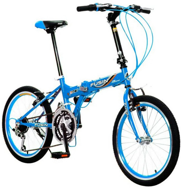 FUSIN 新騎生活 21速摺疊自行車 F101 20吋, 藍色, 1個, 84cm