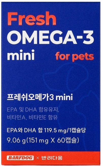 바프독 프레쉬오메가3 미니 9.06g, 1개, 오메가3, 60정