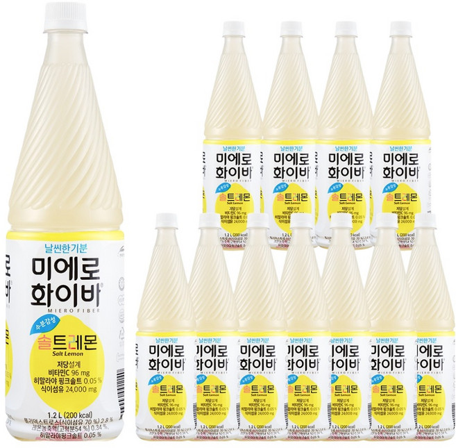 미에로화이바 솔트레몬 음료, 1.2L, 12개