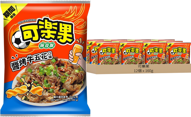 可樂果 醬烤牛五花口味, 160g, 12個