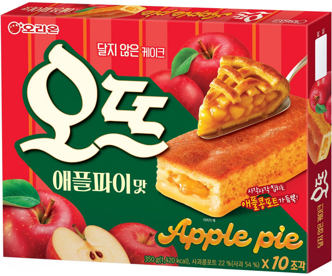 오리온 오뜨 애플파이맛 10p, 350g, 1개