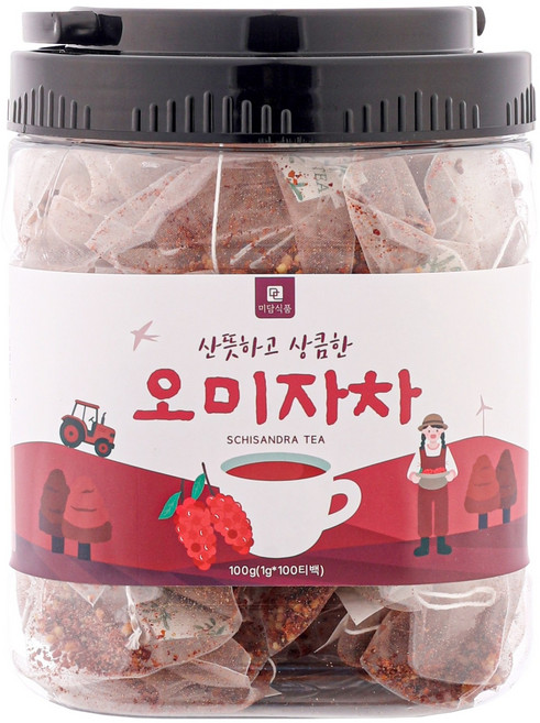 미담식품 삼각티백 오미자차, 1개, 100개입, 1g