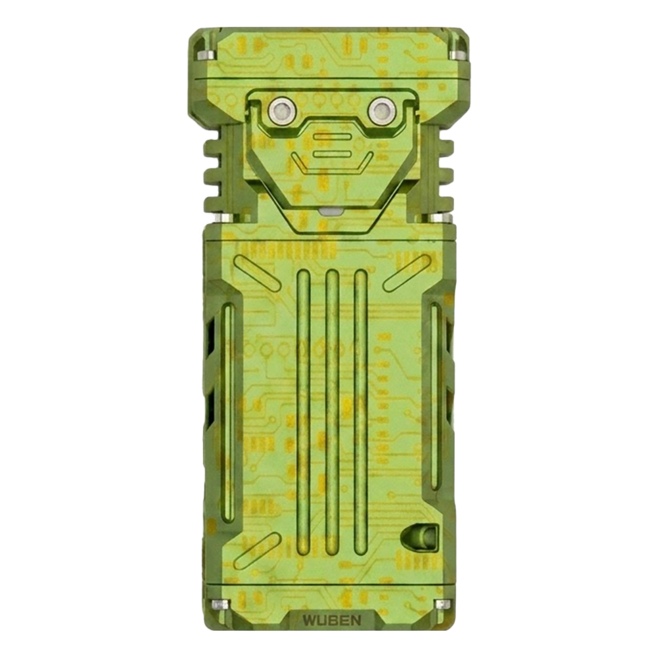 Wuben X2 2500流明 146米射程 高亮泛光EDC手電筒 中白光, 電路紋綠鈦, 1個
