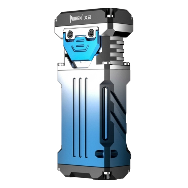 Wuben X2 2500流明 146米射程 高亮泛光EDC手電筒 中白光, 漸層藍, 1個