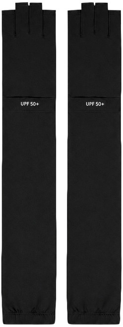 bebehome 日本瞬間涼感冰絲物理性防曬長版露趾袖套 UPF50+, 黑色, 1個