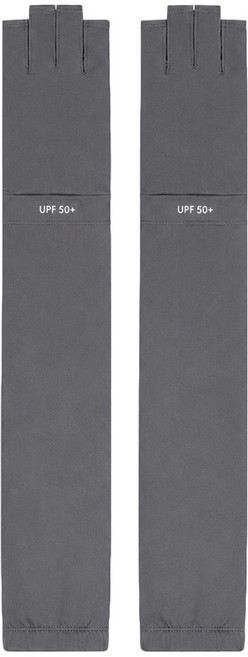 bebehome 日本瞬間涼感冰絲物理性防曬長版露趾袖套 UPF50+, 深灰色, 1個