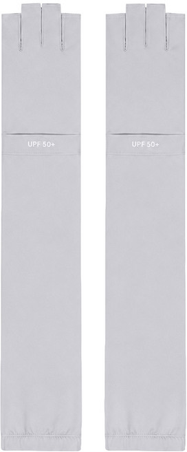 bebehome 日本瞬間涼感冰絲物理性防曬長版露趾袖套 UPF50+, 淺灰色, 1個