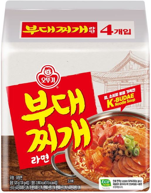 오뚜기 부대찌개 라면 130g, 4개