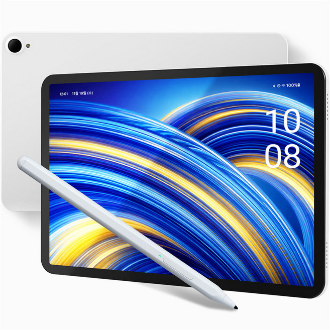 베이직스 12 베이직탭 MAX 안드로이드 태블릿 PC + 스타일러스 펜 세트, White, 64GB, Wi-Fi