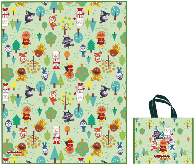 ANPANMAN 麵包超人 野餐墊 附收納袋, nature 綠色