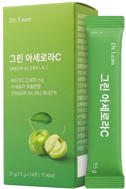 Dr.Lean 綠色西印度櫻桃C 14入, 1個, 21g
