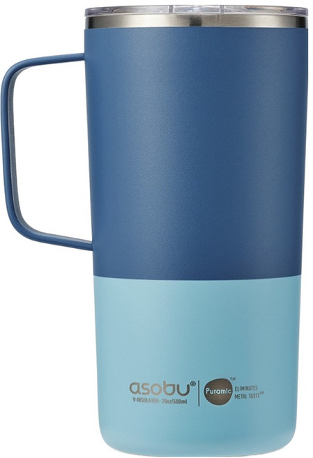 아소부 진공스텐 세라믹 타워 머그컵, 파스텔 블루, 1개, 600ml