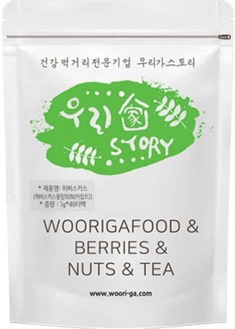 우리가스토리 히비스커스차 티백, 1g, 1개, 40개입