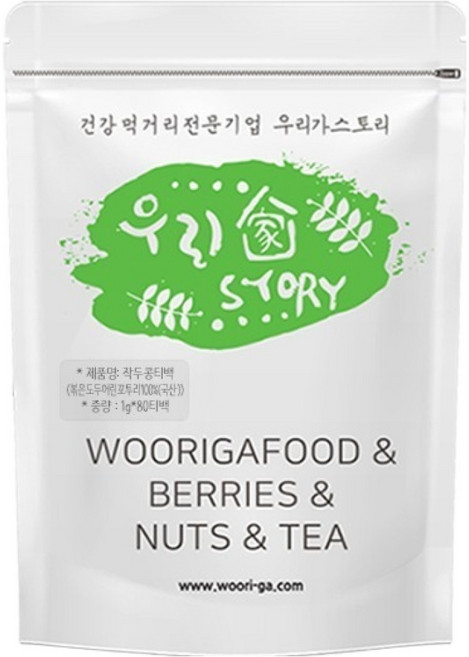 wooriga. 韓國產刀豆茶茶包, 1g, 1個, 80入
