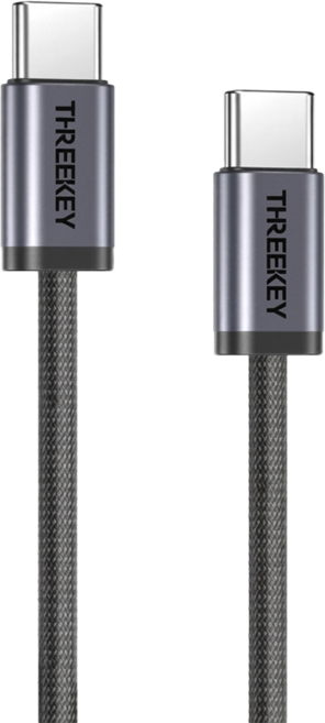 threekey 60W充電線 3A大電流極速快充, 黑色, 1個, 1m