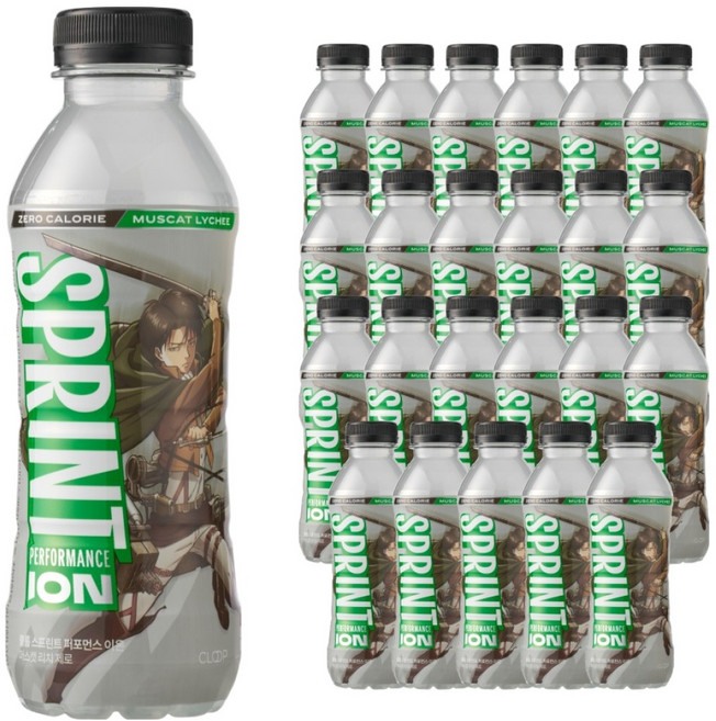 클룹 스프린트 진격의거인 제로 이온음료 머스캣 리치, 24개, 500ml