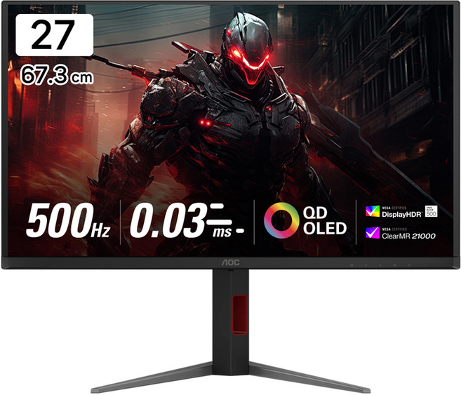 AOC QHD 게이밍 OLED 500 프리싱크 HDR 500 무결점 모니터, 67.3cm, Q27G4KD